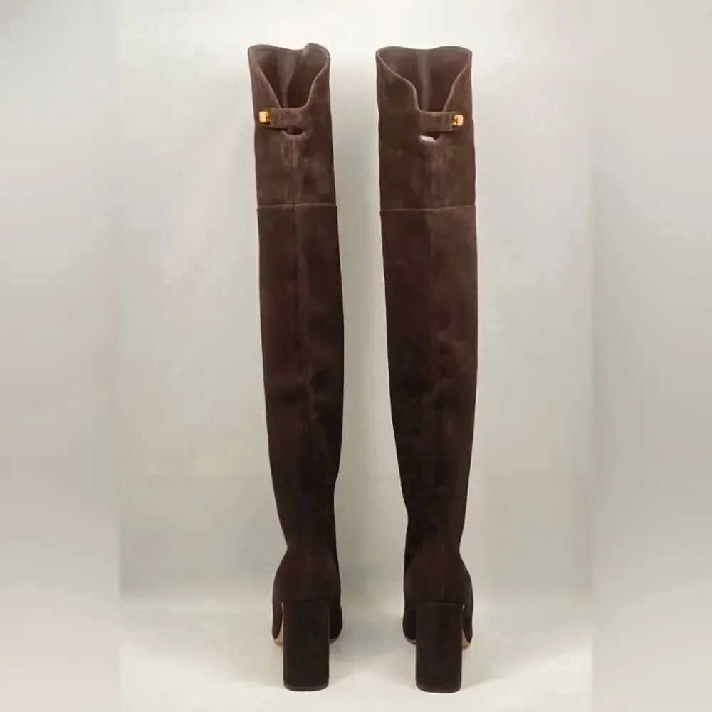 MAISON SKORPIOS Marylin Suede Over The Knee Boots size 40